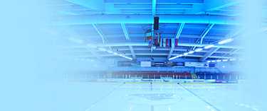 Leere Eislaufbahn im Eisland